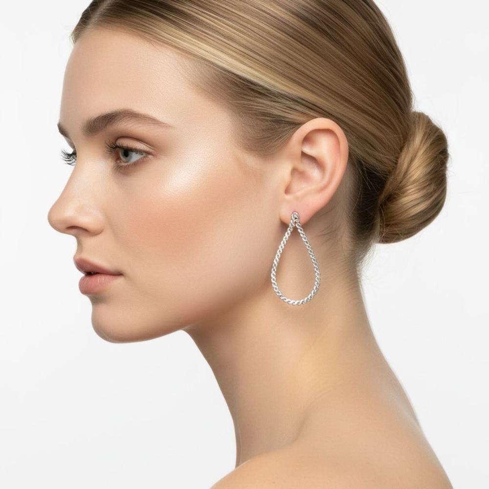 Elegant Silver Teardrop Earrings